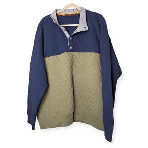 Orvis Quilted Quarter-Snap Sweatshirt Cotton Winter Fleece
